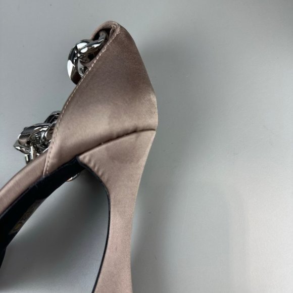 Jeffrey Campbell Silverlake Platform Heel in Taupe Satin Silver - Picture 9 of 13